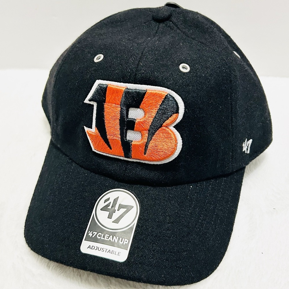 '47 Brand Cincinnati Bengals Wooly Clean Up Hat Cap Adjustable Strap Black‎ NFL